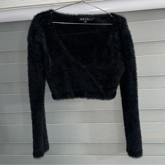 Motel Rocks Fuzzy Cropped Sweater - Picture 2 of 3